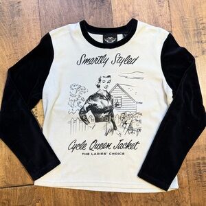 Ladies’ Vintage Inspired Harley Davidson Terry Cloth Long Sleeve